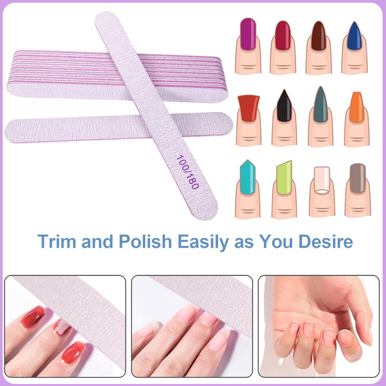 Nail File and Buffer Set (16 Pack), Nail File Kit Professional Nail Files & B…