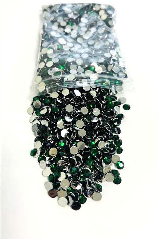 Emerald Green Crystal Rhinestones Flat Back Round Jewelry Crafting Gem Multipack