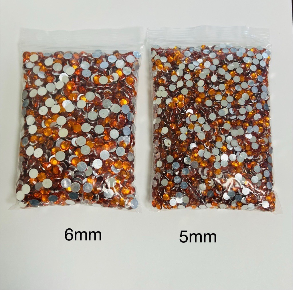 Orange Crystal Rhinestones Flat Back Round Jewelry Crafting Gem Multipack