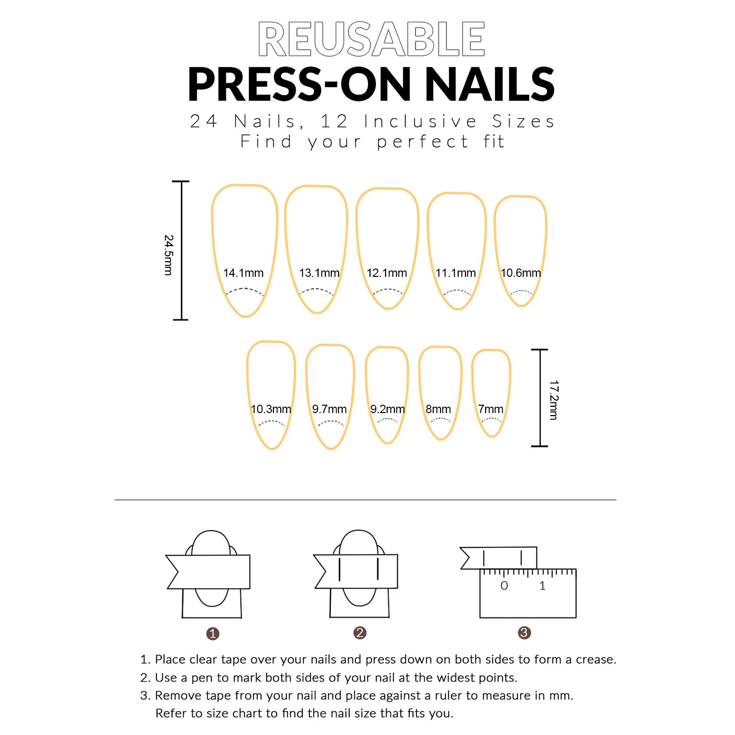 24pcs Red Aurora Gradient Almond Press On Nails