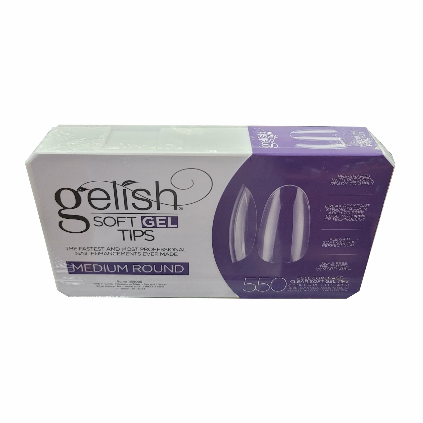 Gelish Soft Gel Tips Medium Round 550 CT #1168095