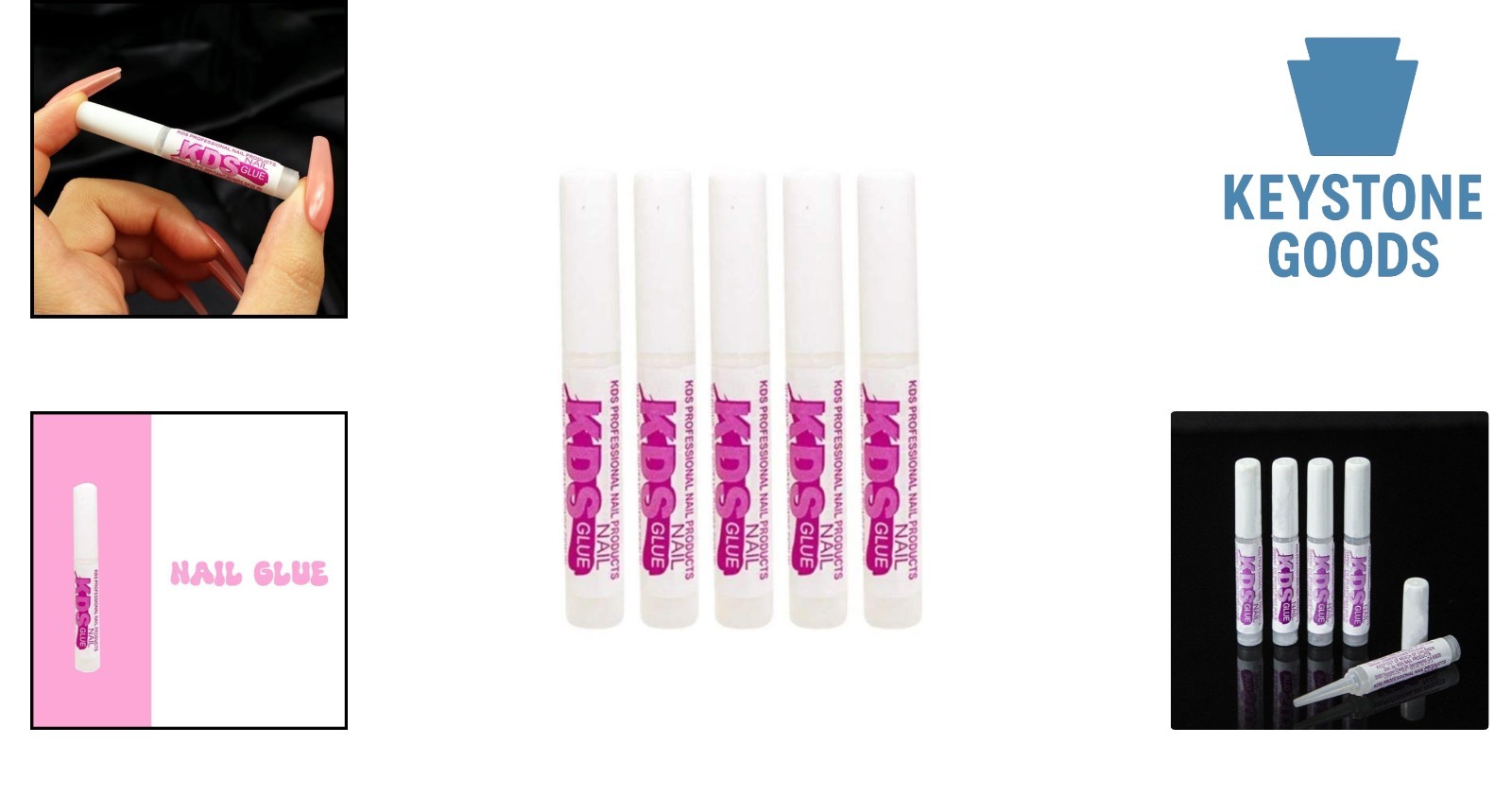 5 pcs Nail Tip Glue Set – Fast Drying, Water Resistant, Strong Bond for Acryl…