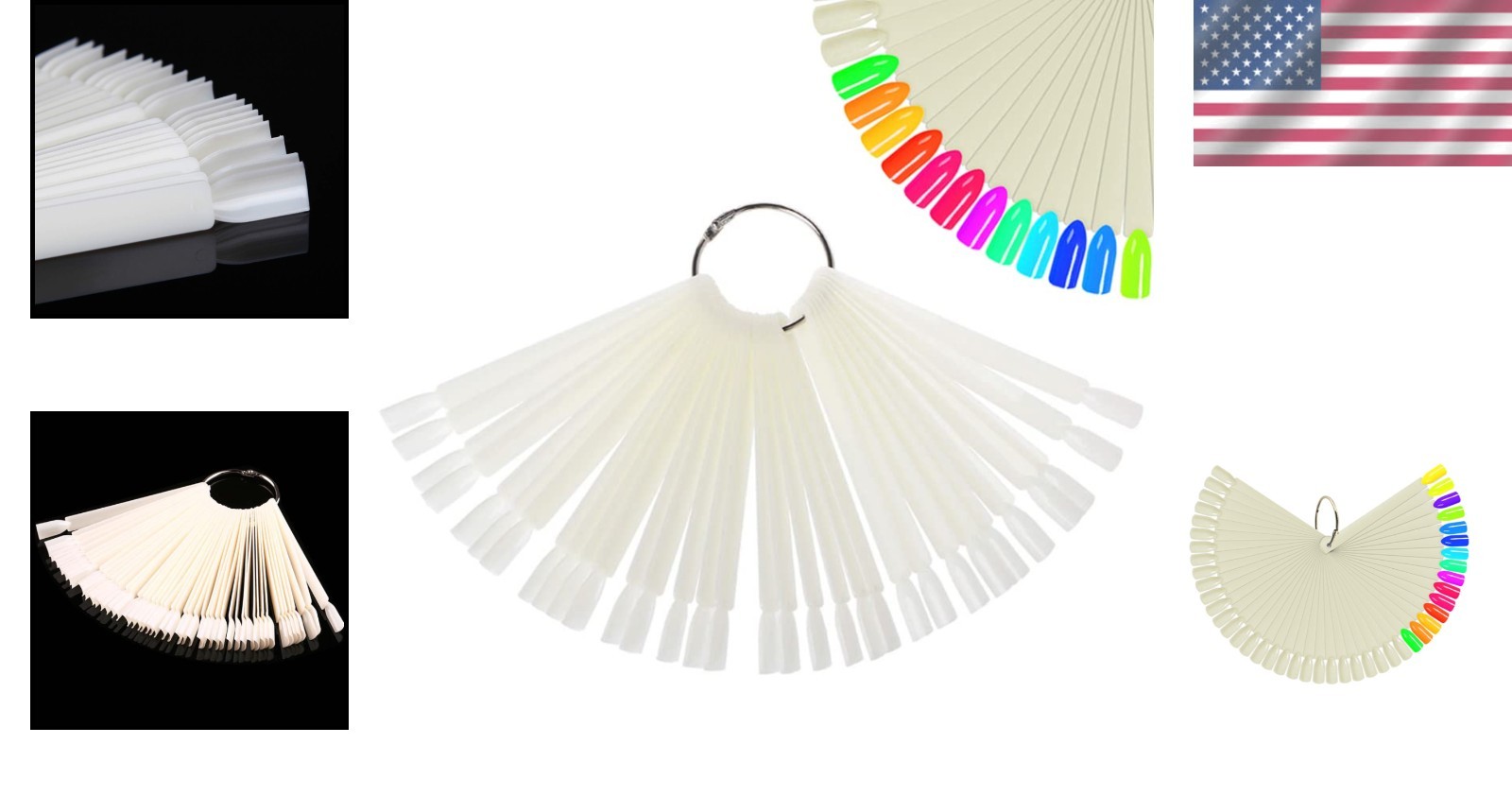 50 Pcs Smooth Glossy Nail Display Sticks with Convenient Ring for Organization