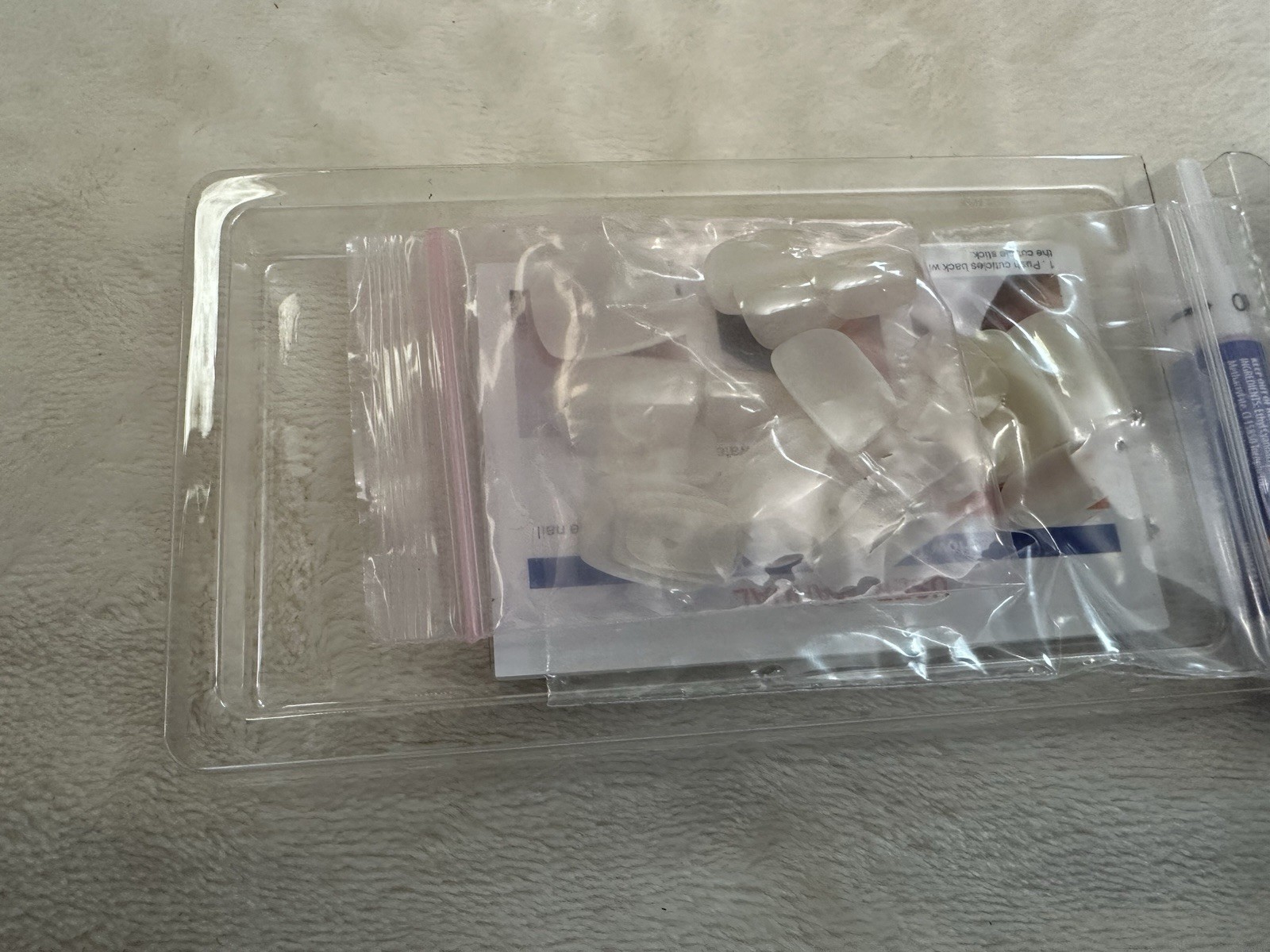 New GEL Reusable White Press On Nails 32pc & Open box Blue & Rainbow Press Ons