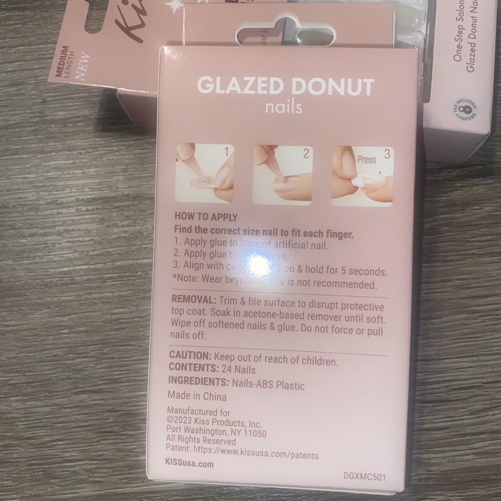 KISS Glazed Donut Glue-On, 24 Fake Nails, Medium Length, “Your Galaxy” DGX01