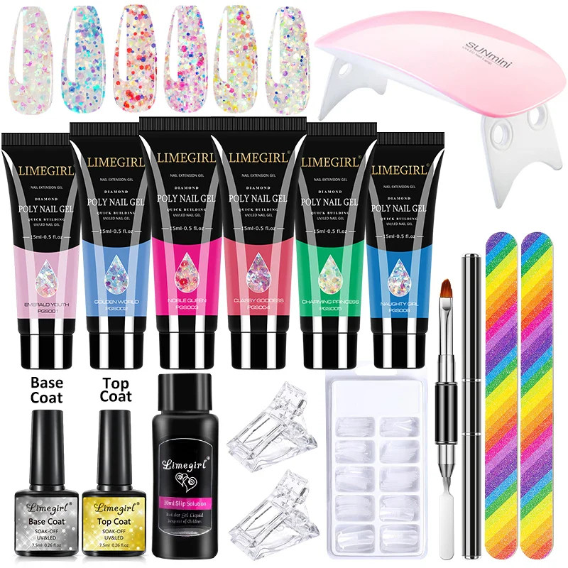 Limegirl Acrylic Manicure Kit UV LED Light Gel Varnish Kit Gel Extension NailKit