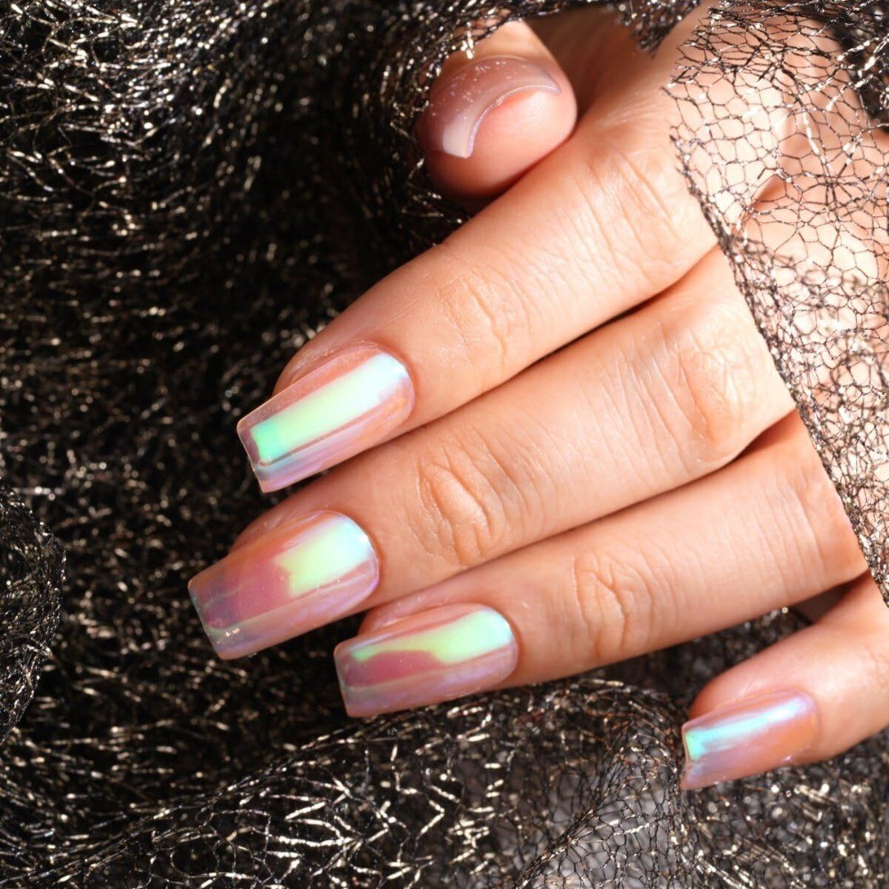 Mermaid Unicorn Chrome Nail Powder Aurora Iridescent Chrome Powders for Nails