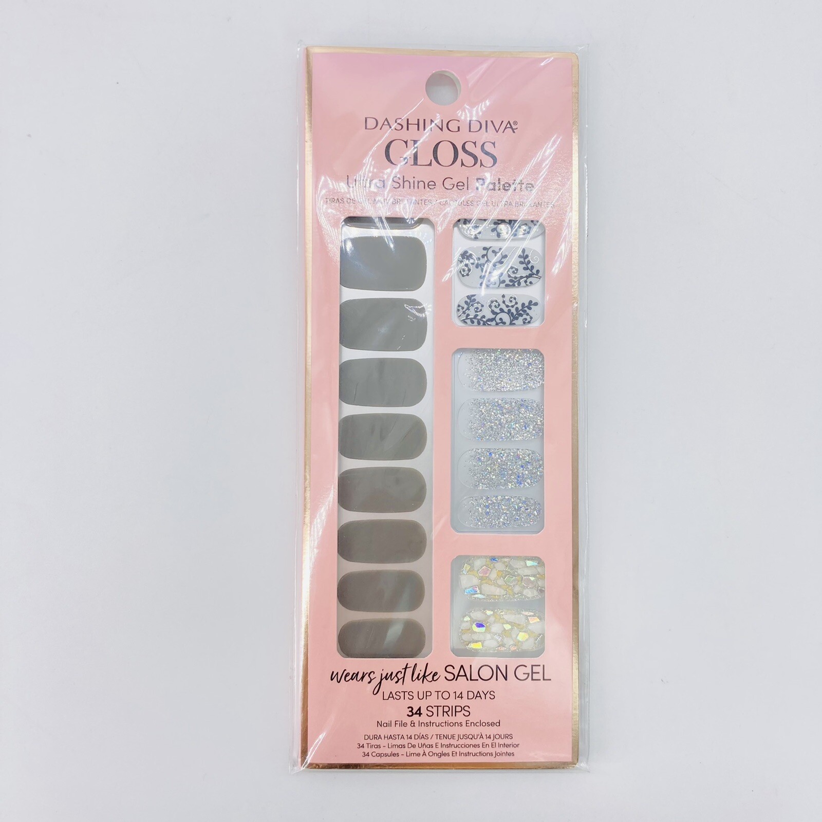 Dashing Diva Gloss Ultra Shine Gel Palette 34 Strips Wears Like Salon Gel