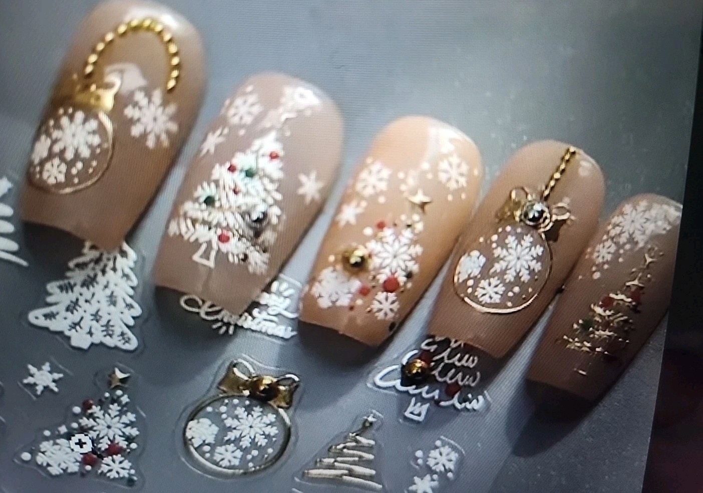 Christmas Nail Art Stickers Self Adhesive Glitter Nail Art New In Package