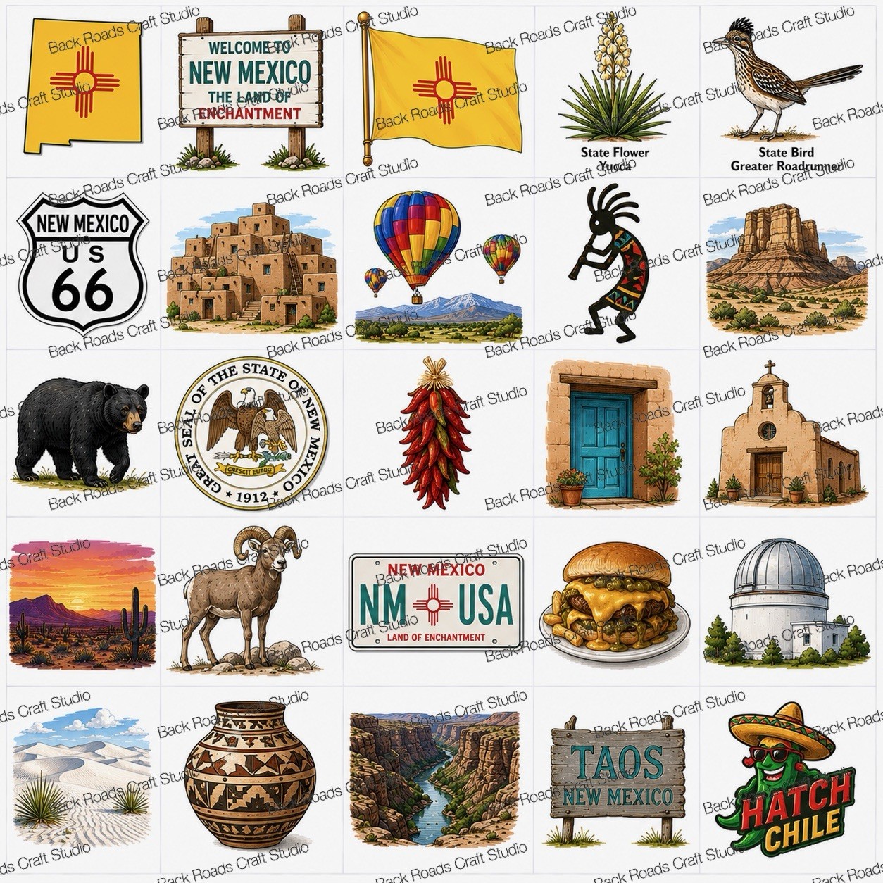 New Mexico Waterslide Finger Nail Decals Instructions Bonus set of 50 JM