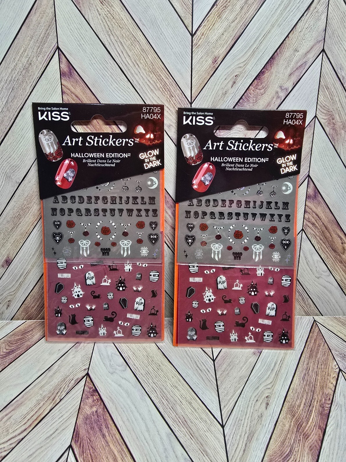 KISS Halloween Edition Glow In Dark Nail Art Stickers #87795 Witch Season 2pk