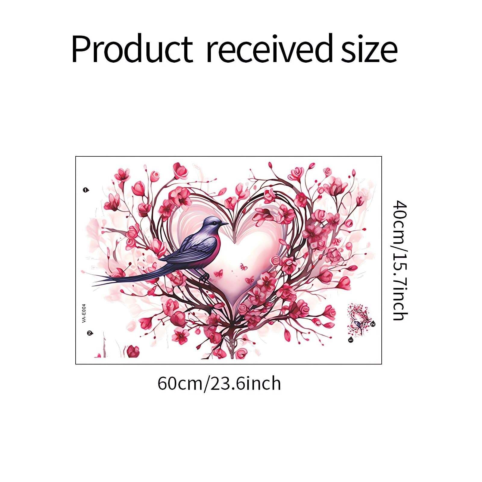 Pink Rose Love Heart Hummingbird Flower Wall Stickers,sacinora Valentine Roma…