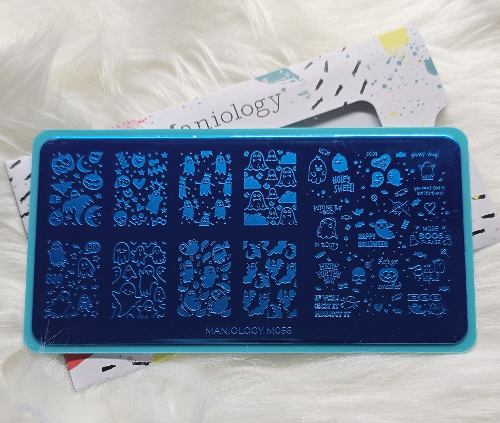M056 Maniology Boo Ya Halloween Ghost Festive Holiday Haunt Nail Stamping Plate