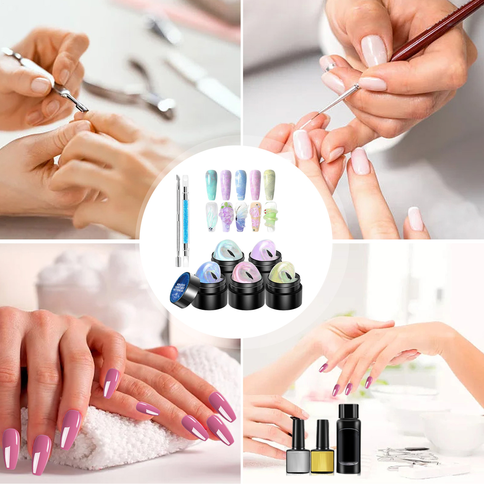3D Nail Art Gel 5 Colors Sculpting Gel Nail Solid Molding Designs Non-Stick