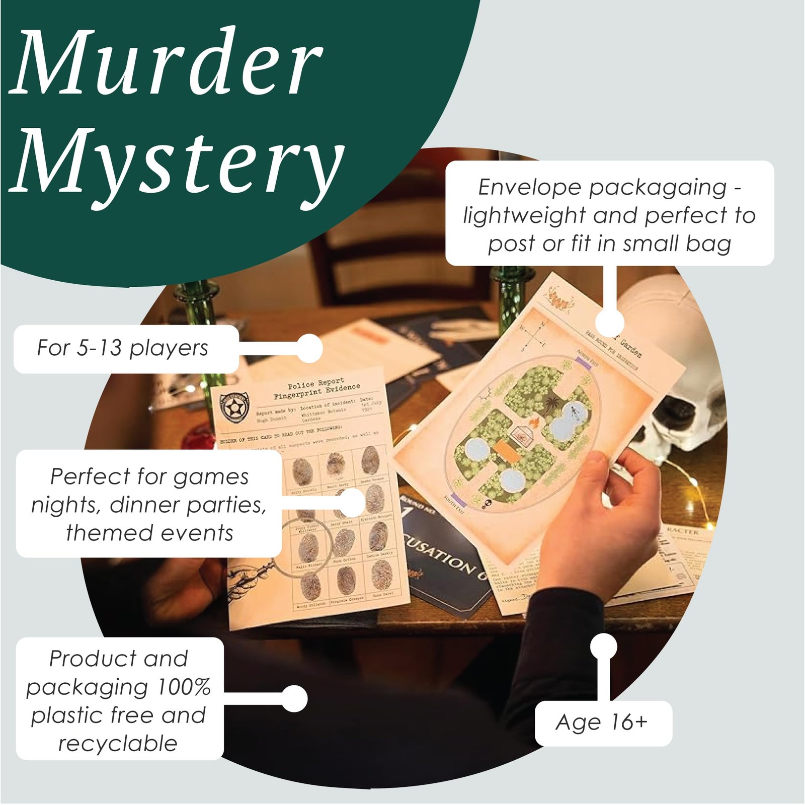 Talking Tables Murder Mystery at The Botanic 23 cm x 30 x 0.1 cm, ,