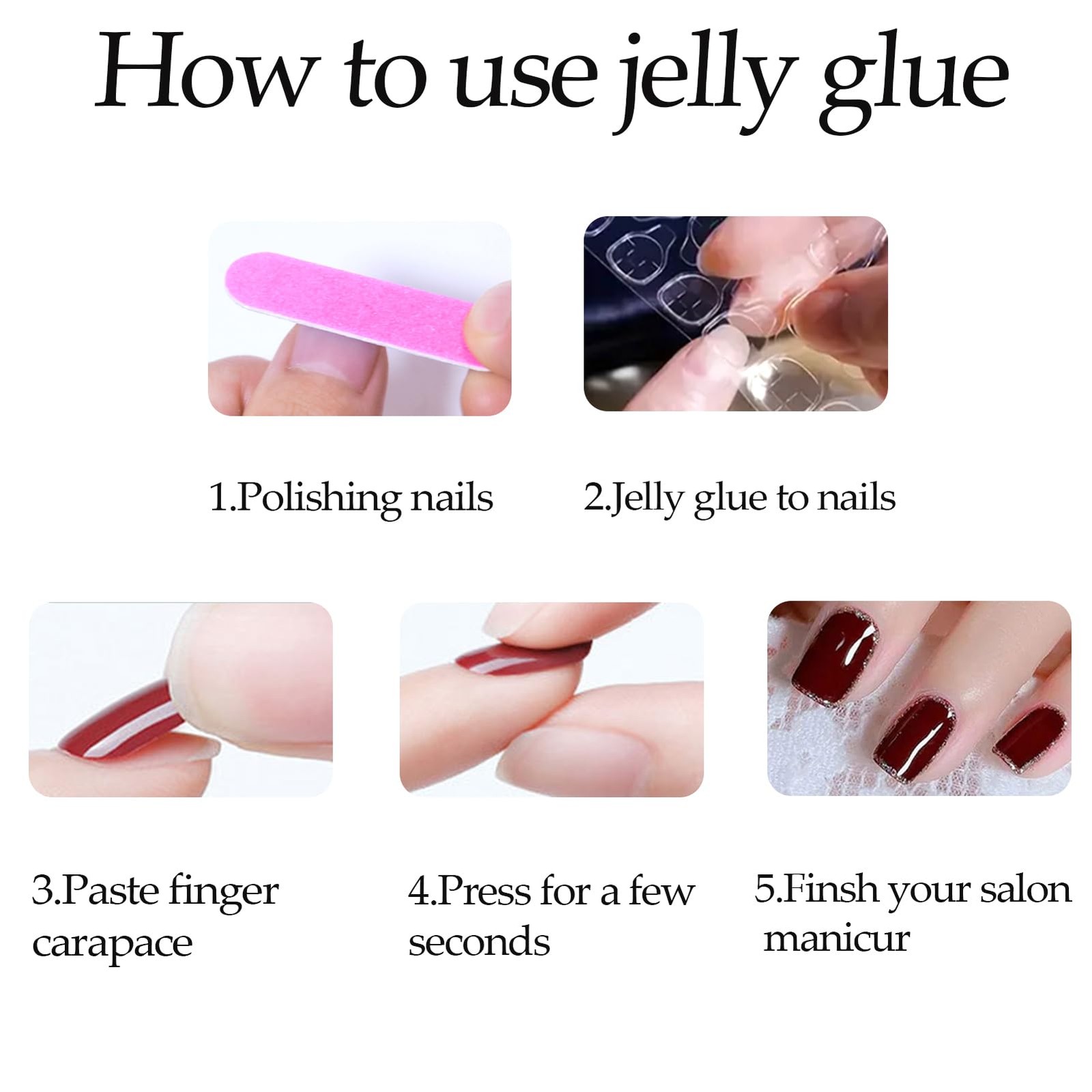 Long Press on Nails Black French Tip Long Fake Nail Coffin Press on Nails Squ…