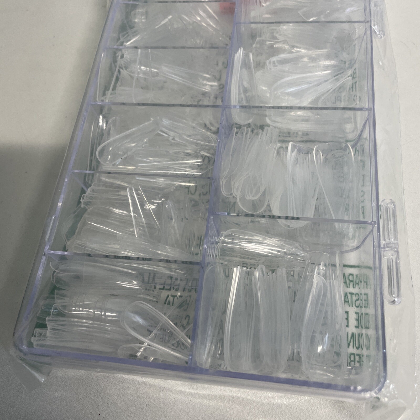 Nail tips Clear Full (Nail Glue tubes-2-included) Open box (Unknown count)