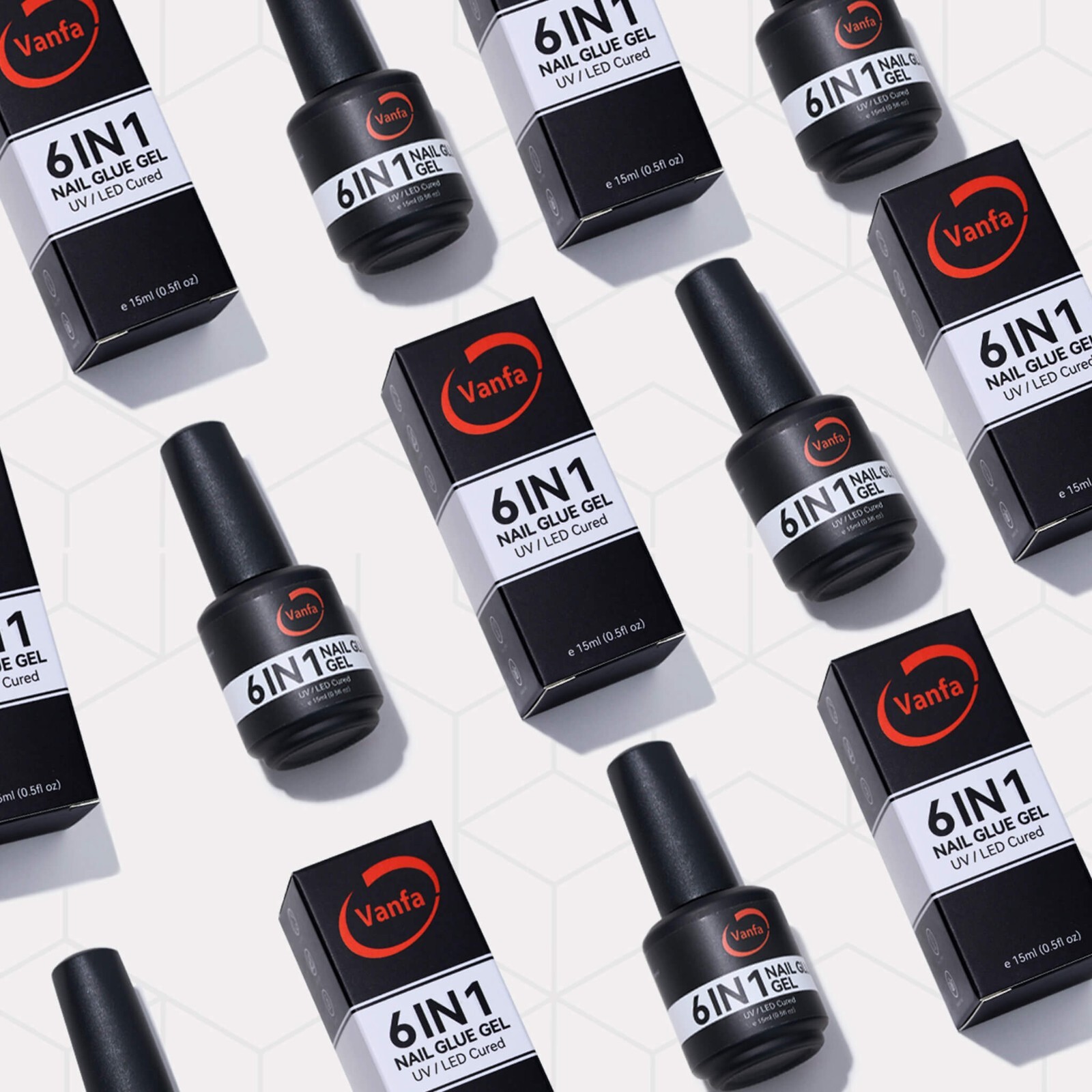 Vanfa 6 IN 1 Nail Glue Gel for Acrylic Nails Extension Nail Tips