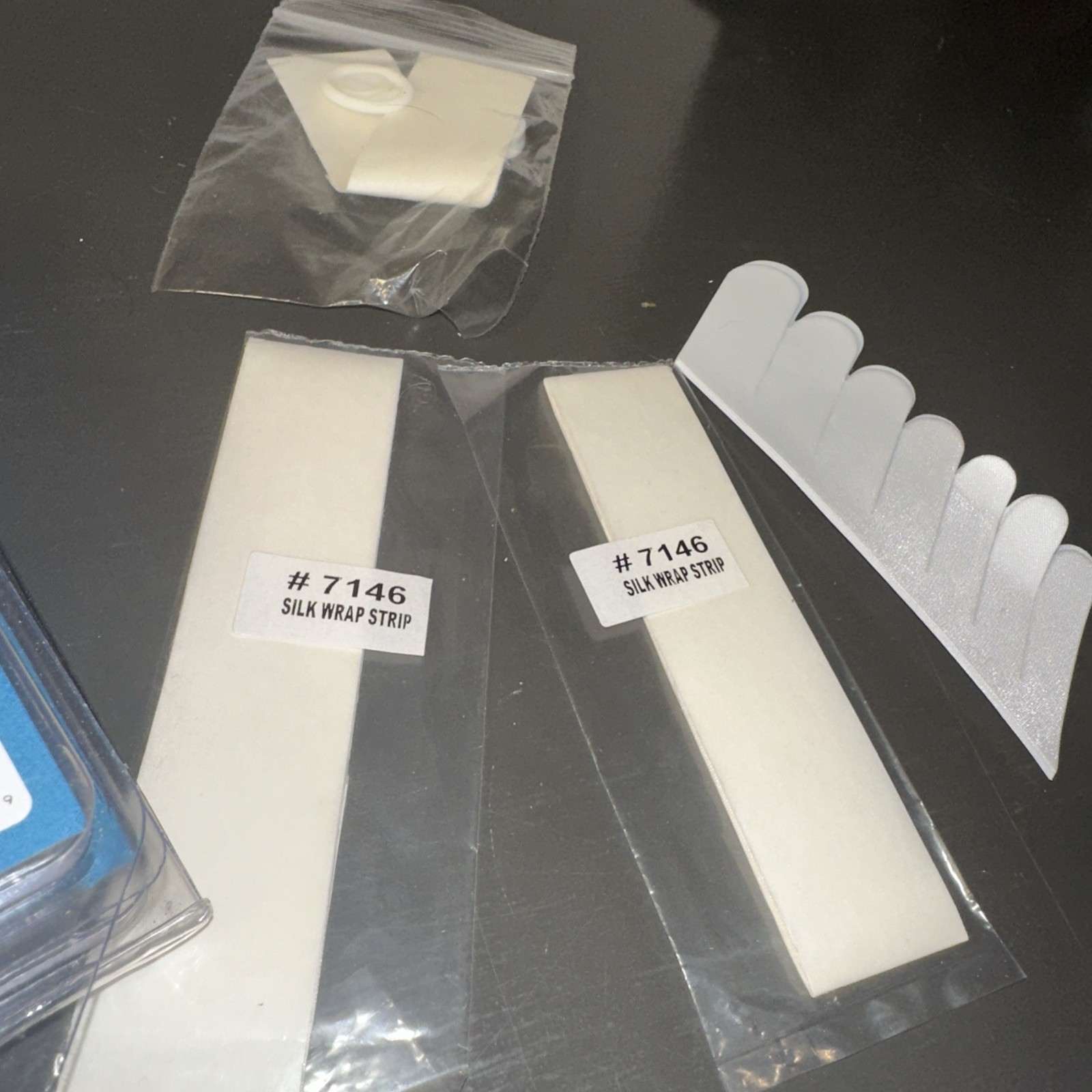 Lot Of Nail Tips C Curve, Natural And Clear, Sanding Bands M, Silk Wrap Strips