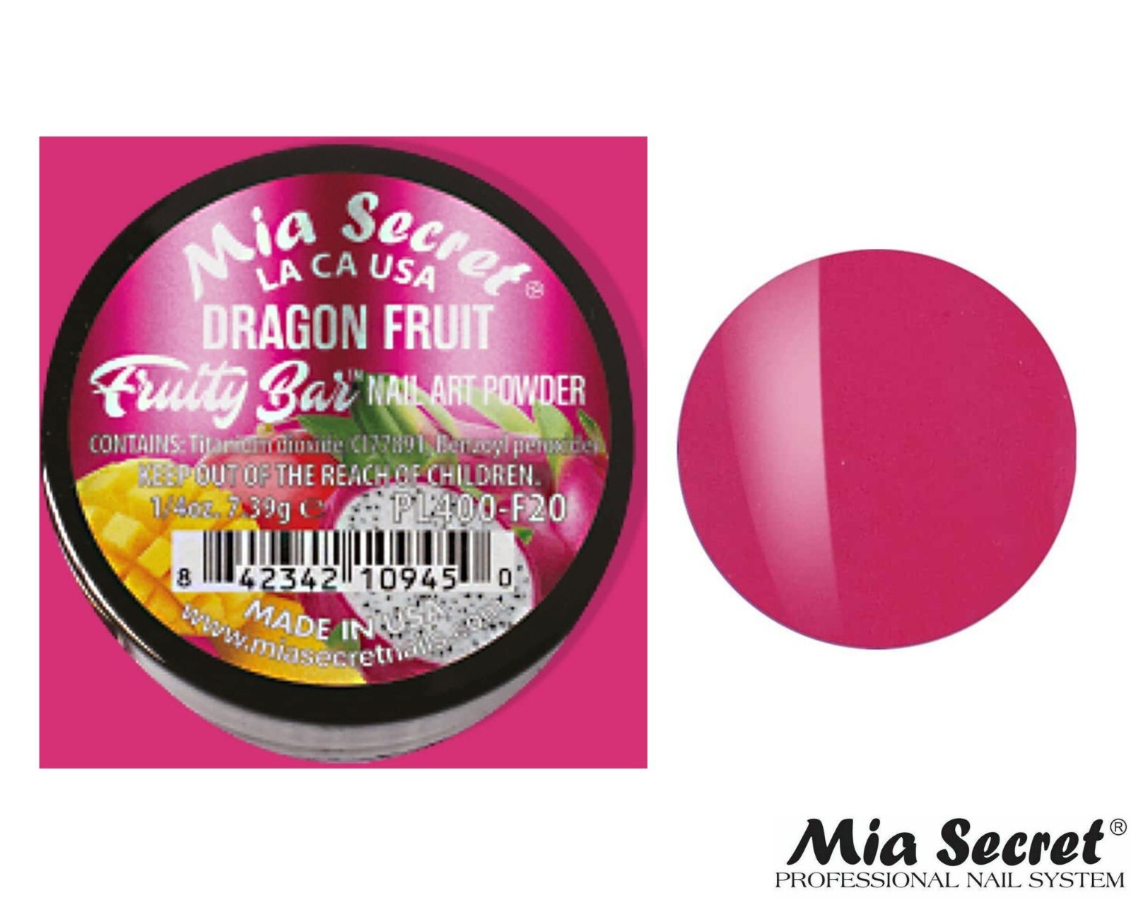 Mia Secret Nail Art Powder Fruity Bar Collection (DRAGON FRUIT) 1/4oz