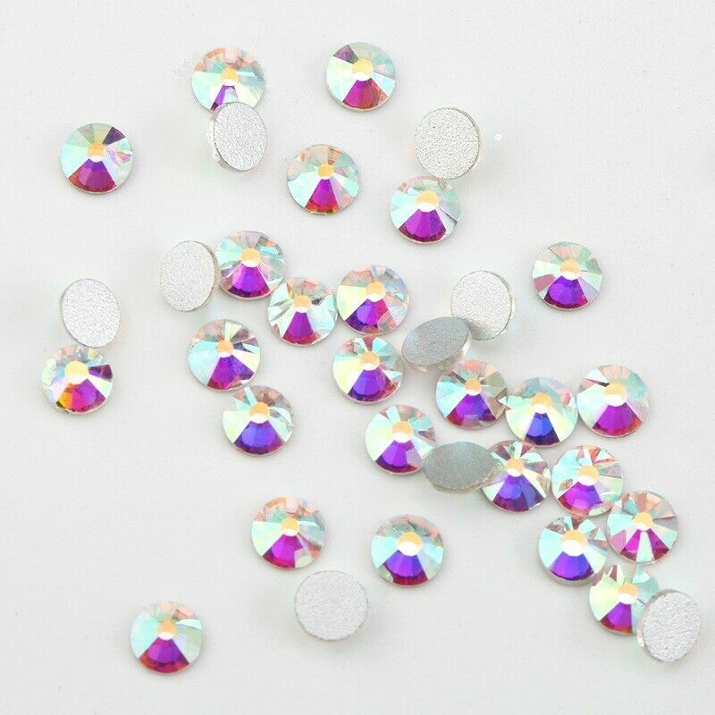 1440pcs Crystal AB Rhinestones FlatBack Glitter Diamond Gems 3D Nail Art Decor