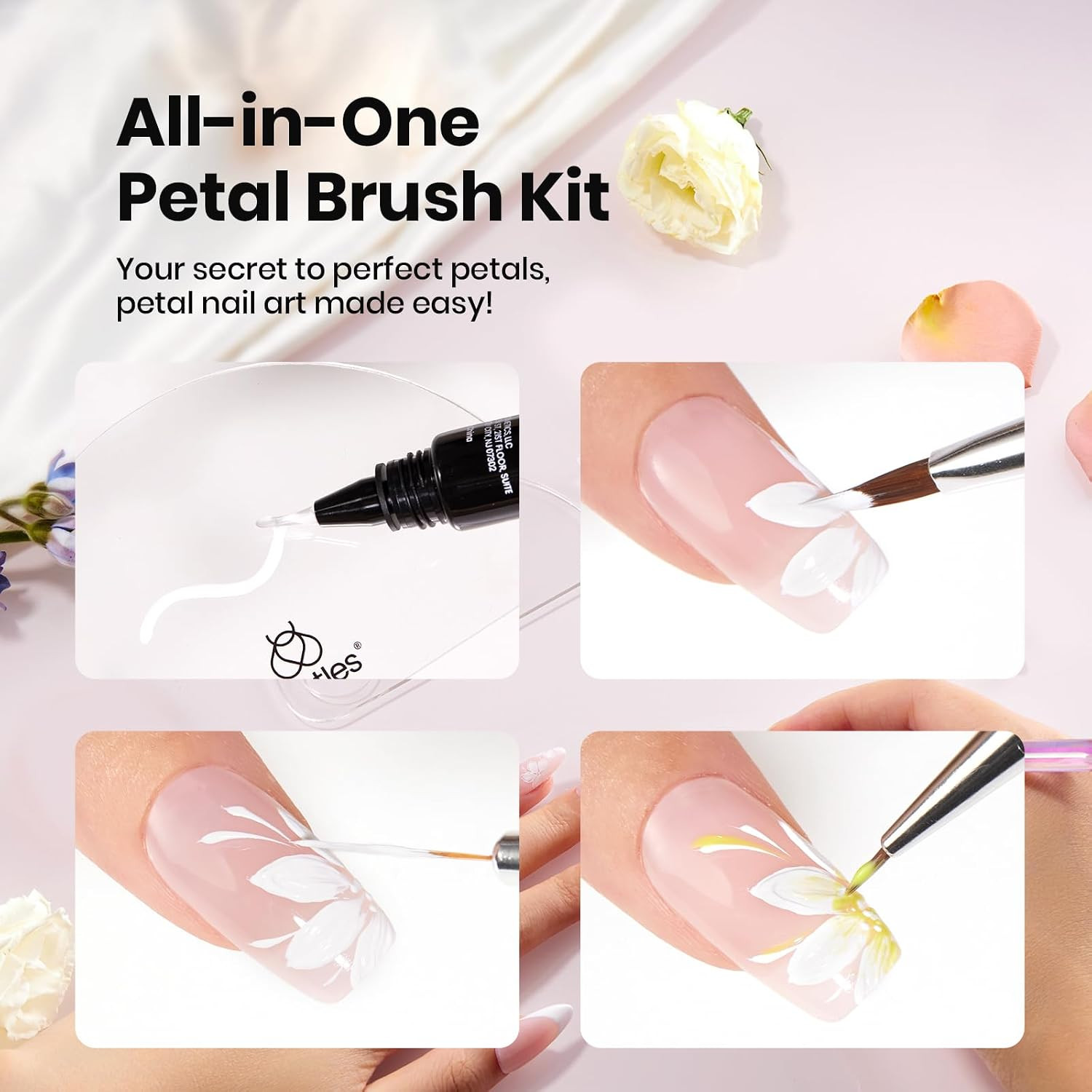 Nail Art Brushes Set for Gel Polish 3 Pcs Nail Art Design Pen and One White Pain