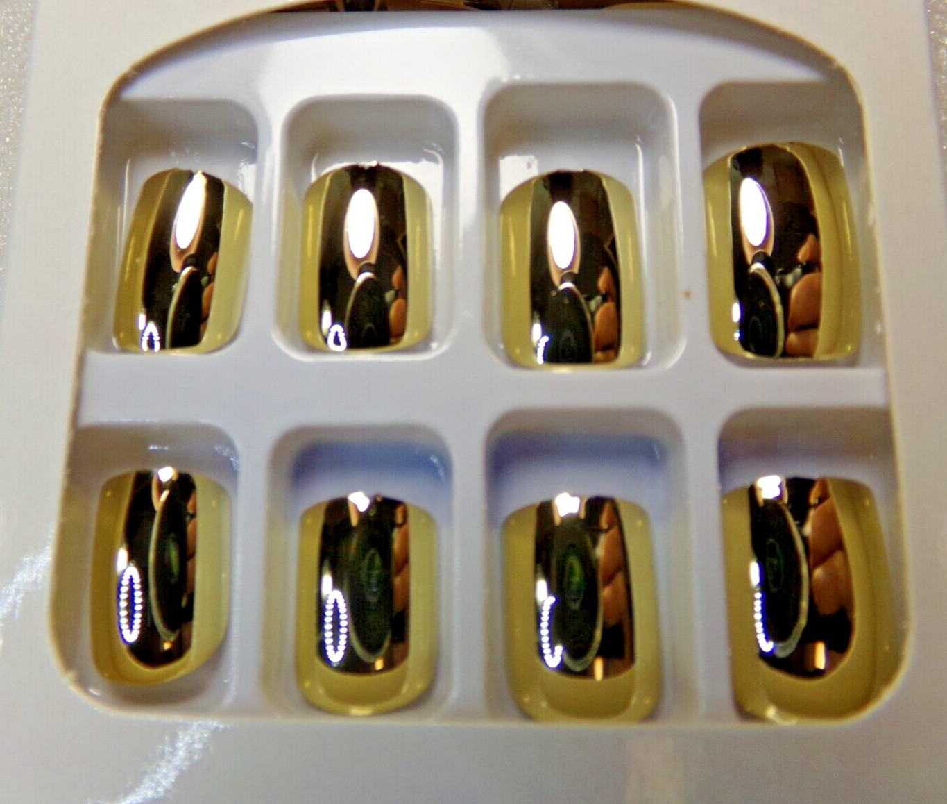 Do it Yourself Gold Mirror Chrome Glue on Nails Short Fingernails