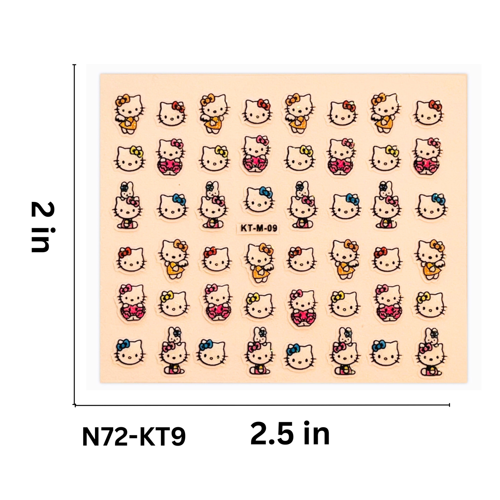 SET OF 5 Hello Kitty Nail Stickers – Easy DIY Nail Decoration for Girls & Women