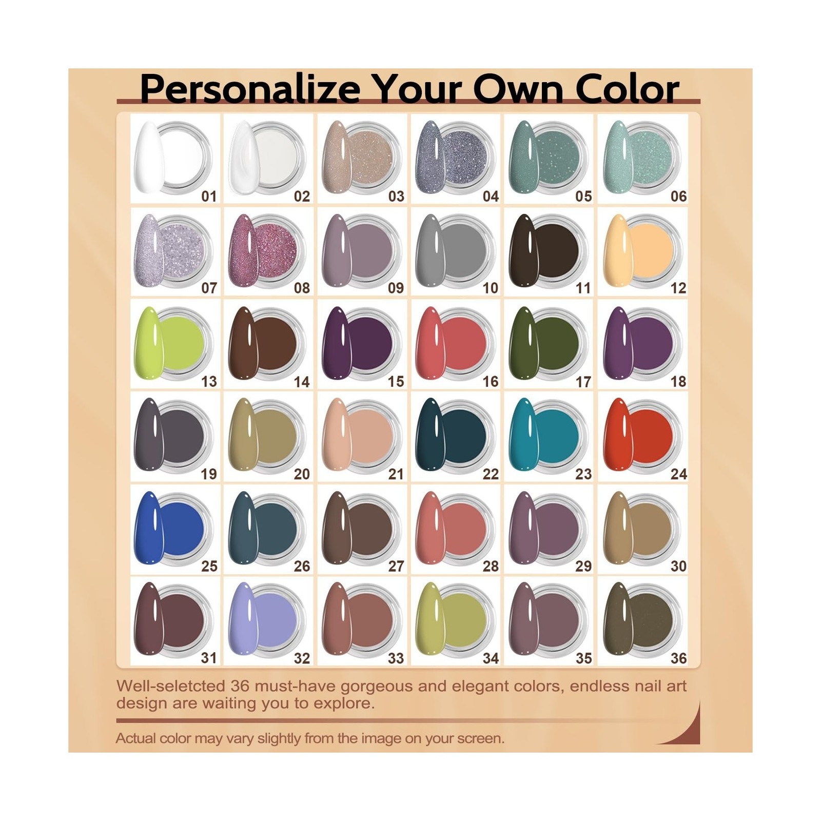 LAVENDER VIOLETS Dip Powder Nail Kit – 36 Colors Brown Green Blue R… Fast Ship