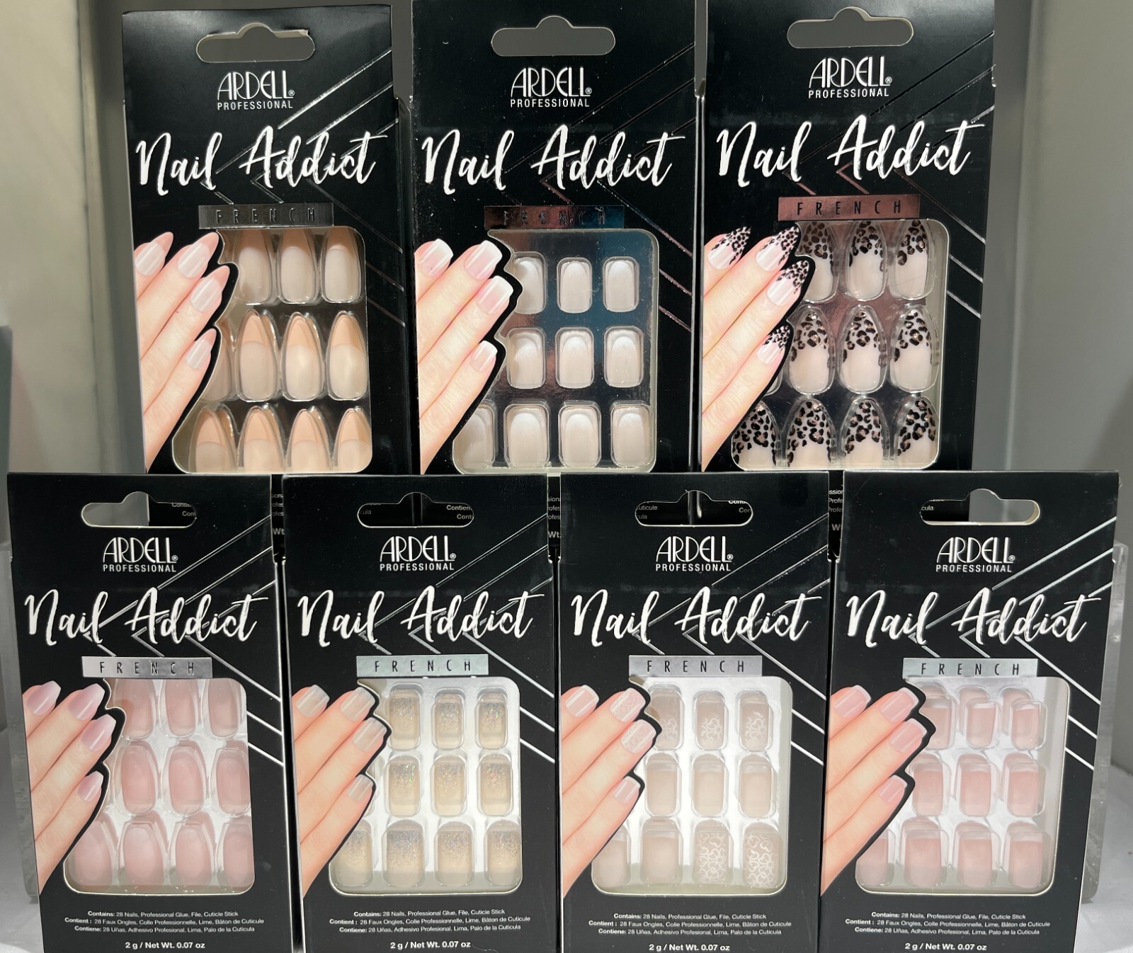 Ardell Nail Addict Artificial Nail Set FRENCH, 28 Nails – CHOOSE STYLE!