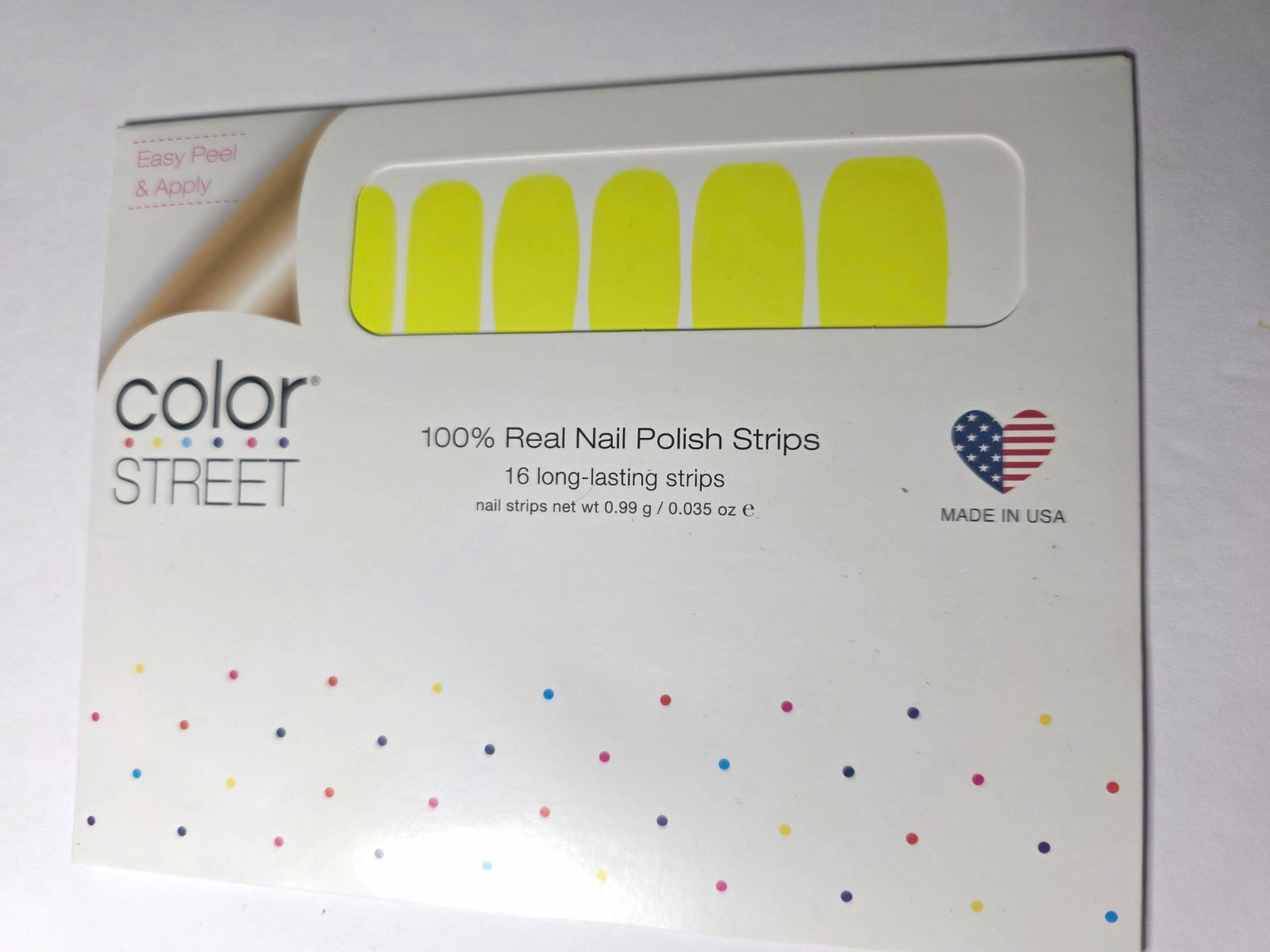 Color Street Nail Polish Strips Yellow Solid Long-Lasting FMC214 Electric City