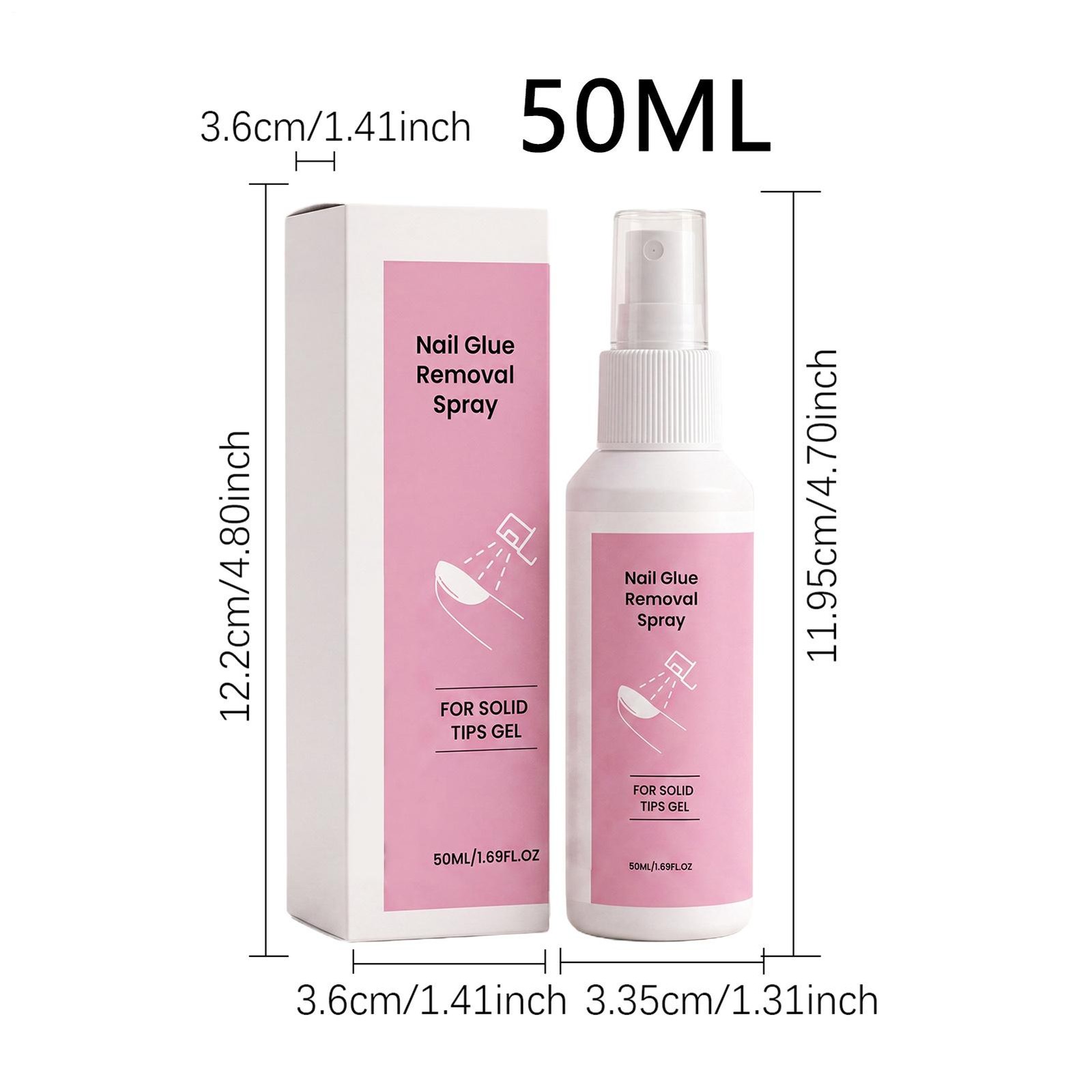 50ml Press On Nail Glue Removal Spray Instant Peel No Damage Manicure Tool