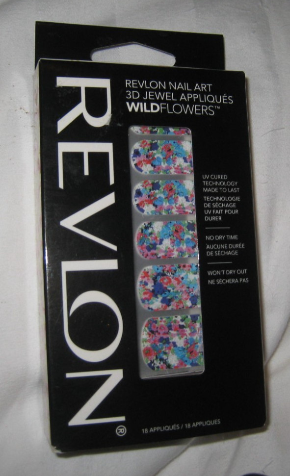 Revlon WILD FLOWERS 18 Strips 3D Jewel Appliques 05 BROCADE GARDEN NEW NAIL ART