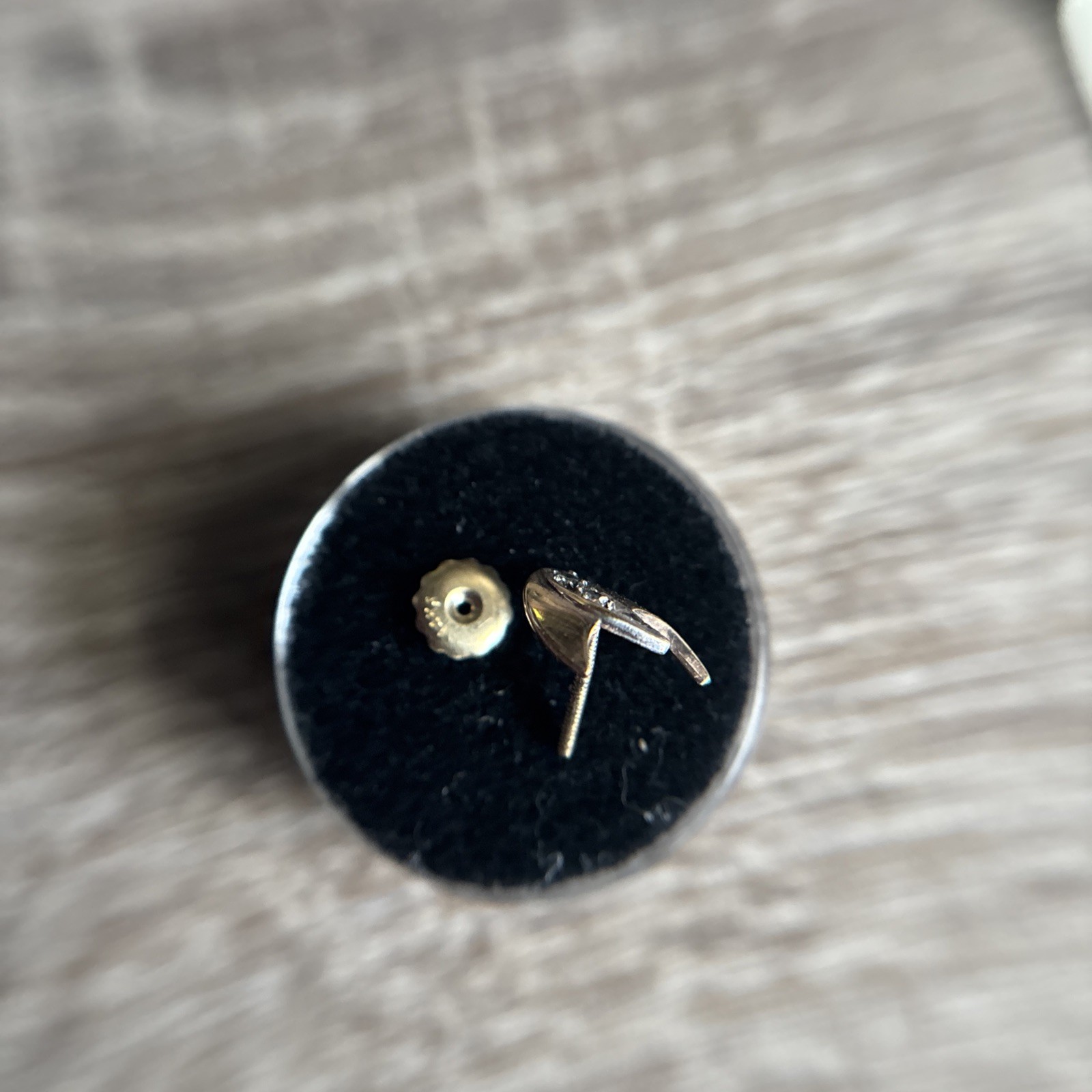 14K Yellow Gold Nail Tip Stud with 2-2 pt. Diamonds in a Charm with Post
