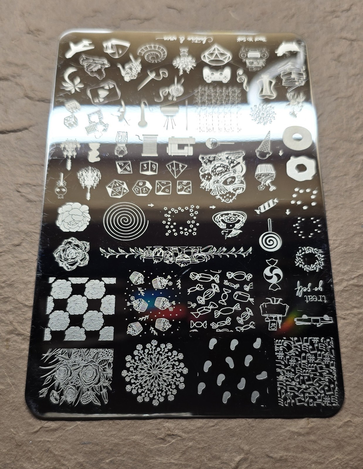 Lantern & Wren Treat Yo Self Nail Stamp Plate Sewing Crochet Candy Ice Cream