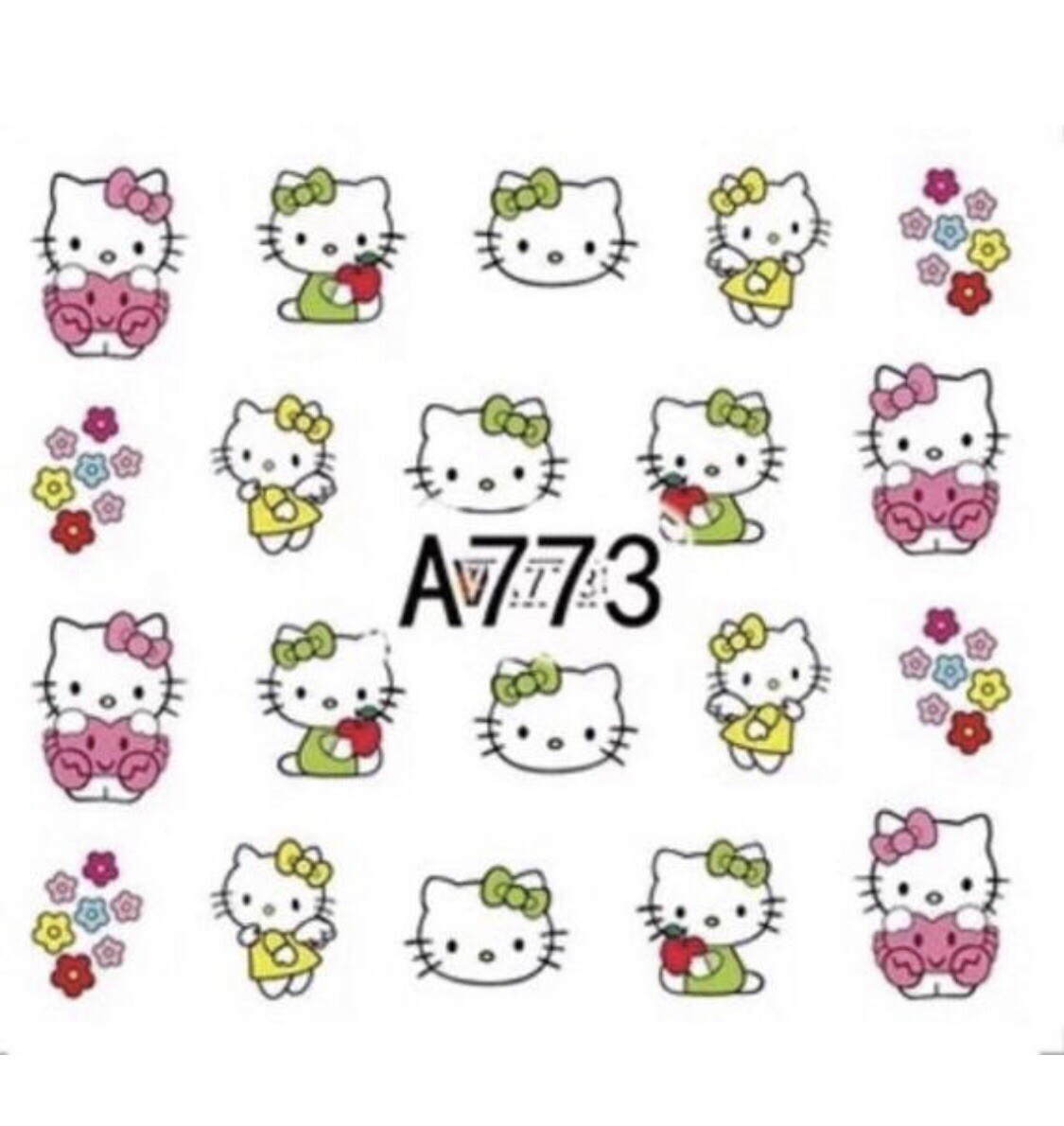 NAIL art 3 sheets HELLO KITTY + US SELLER Free Shipping