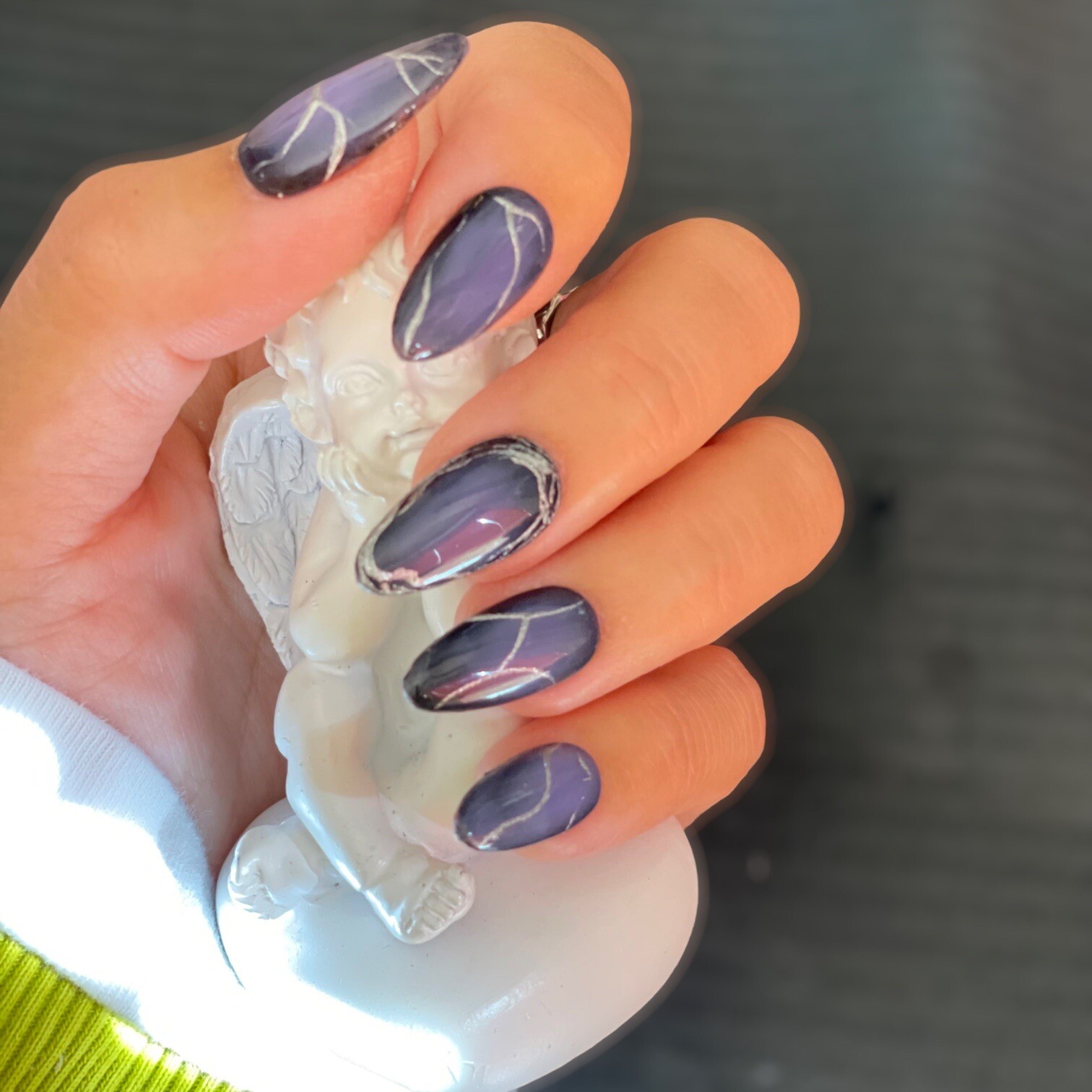 🔥CUSTOM Gel Press On False Nails set /Handmade /long almond size：S