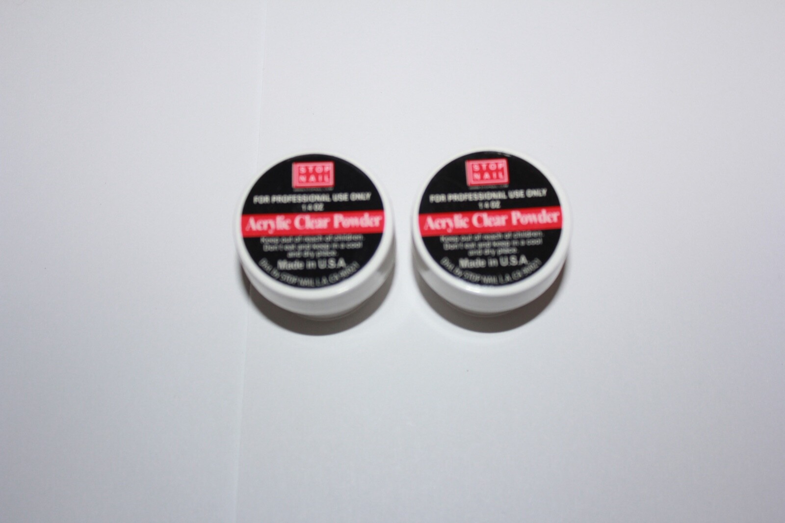 Stop Nail Acrylic Clear Powder 1/4 oz Lot Of 2 Sealed