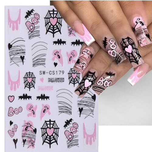Holiday Nail Stickers, Halloween & Thanksgiving Day Fall Nail Decals 3D CS166