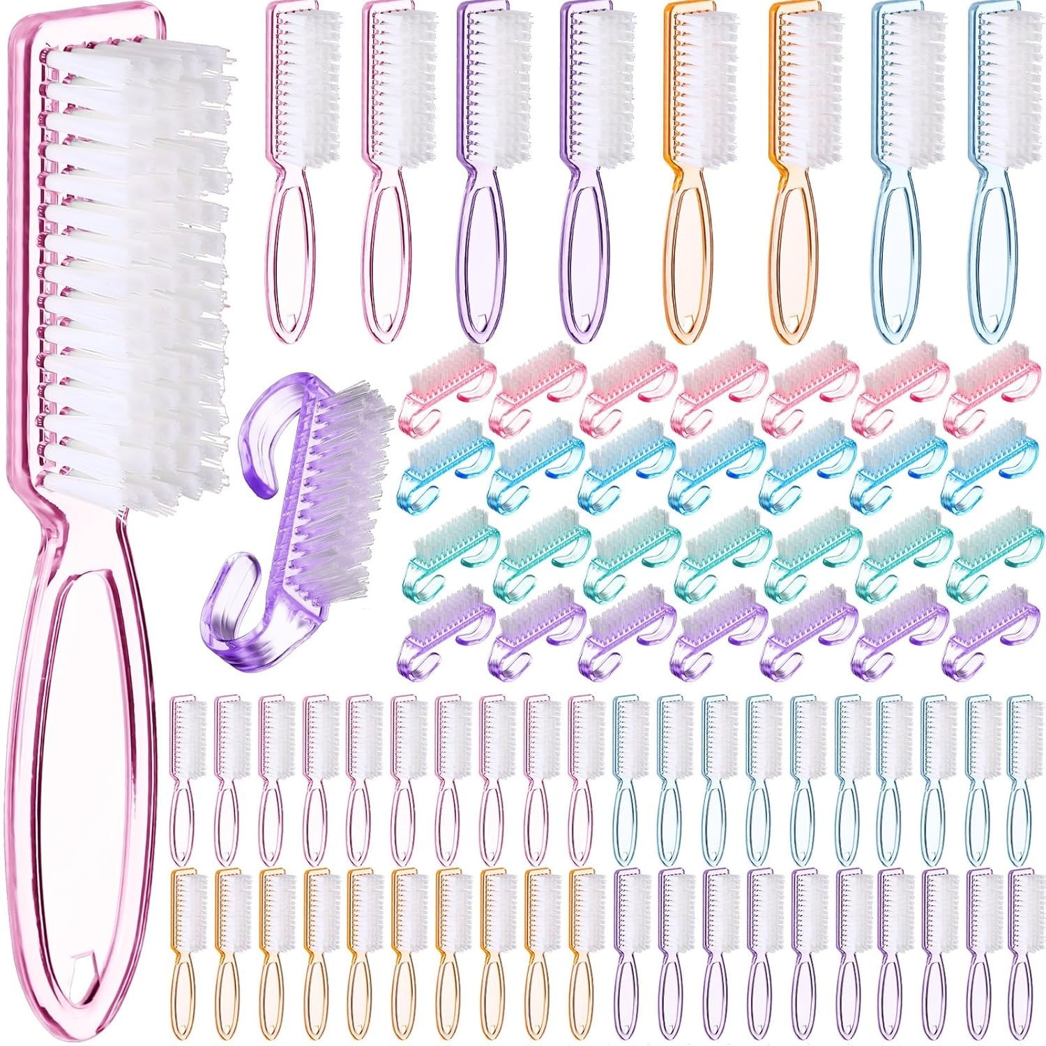 Multicolor Nail Cleaning Brushes Set