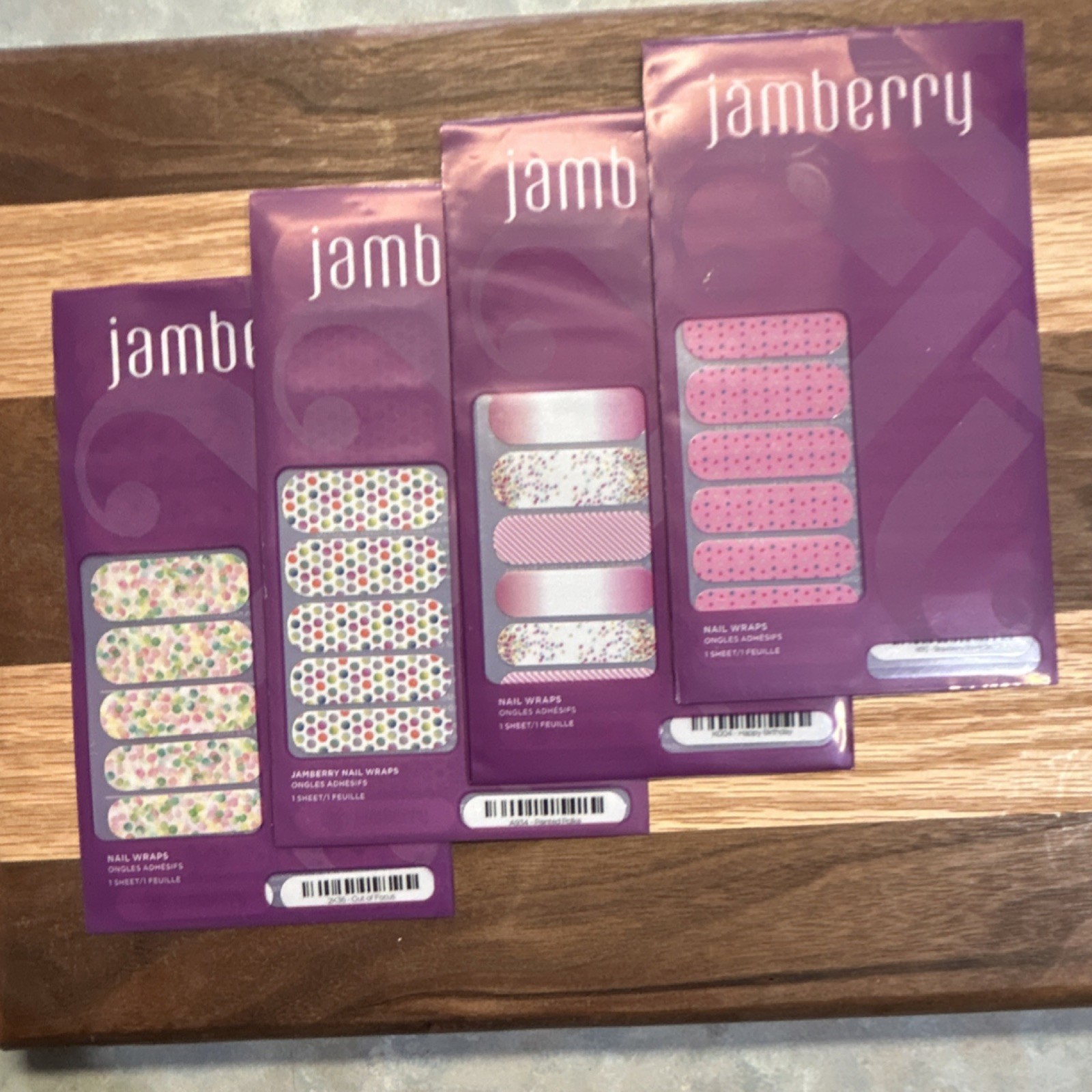 Jamberry Nail Wraps Spring Self-Adhesive Polka Dot Birthday Strawberry