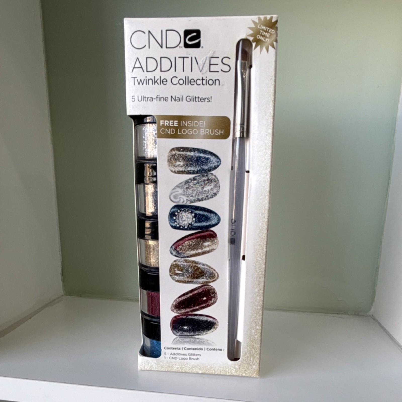 CND Twinkle Collection Ultra-Fine Glitter Nail Art Kit with Logo Brush