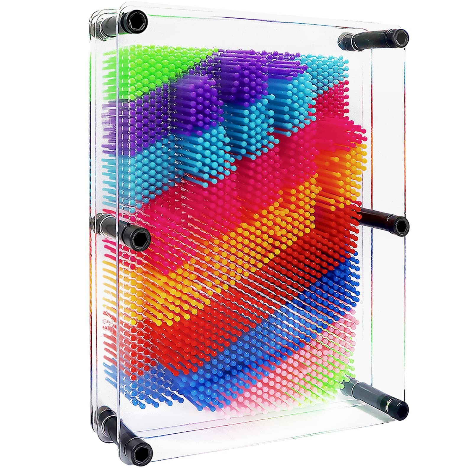 Hsxfl Classic 3D Pin Art Board Toy Sculpture – 8in x 6in Large, Colorful