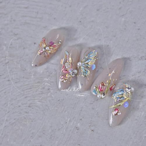 Butterfly Nail Art Stickers 5D Embossed Nail Decals Bronzing Butterfly style3