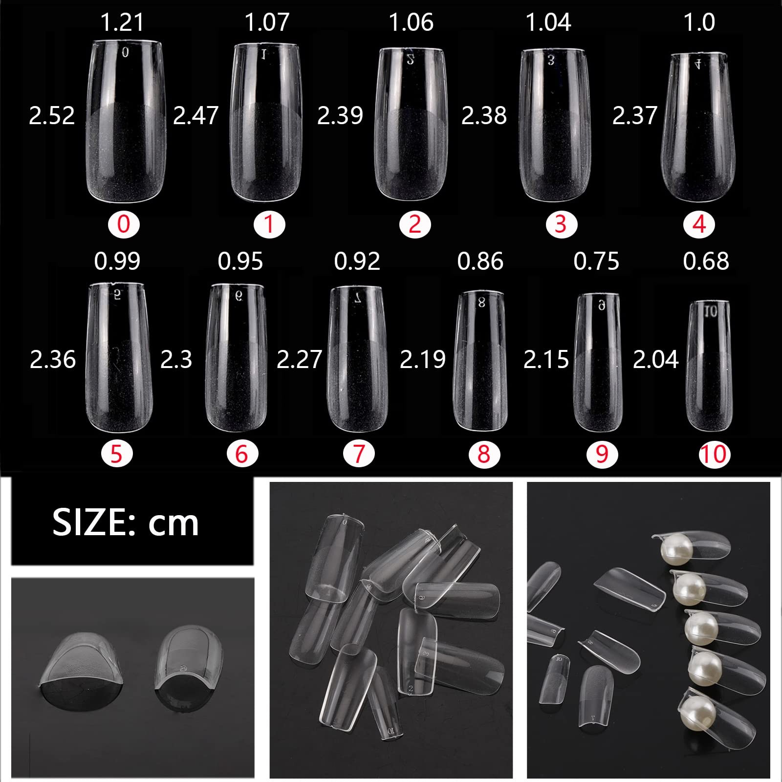 550 Pcs Medium Square Nail Tips Full Cover Clear Fake Nails for Nail Extensio…