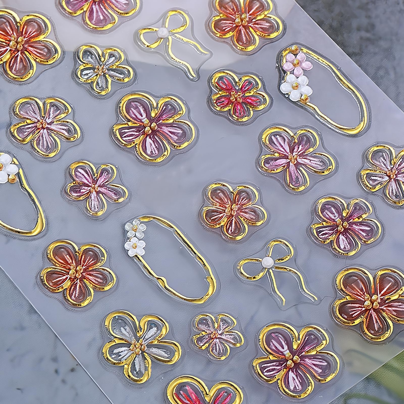 5D Nail Stickers Set for Women Girls, 2 Sheets 3D Flower & Butterfly Nail Art…