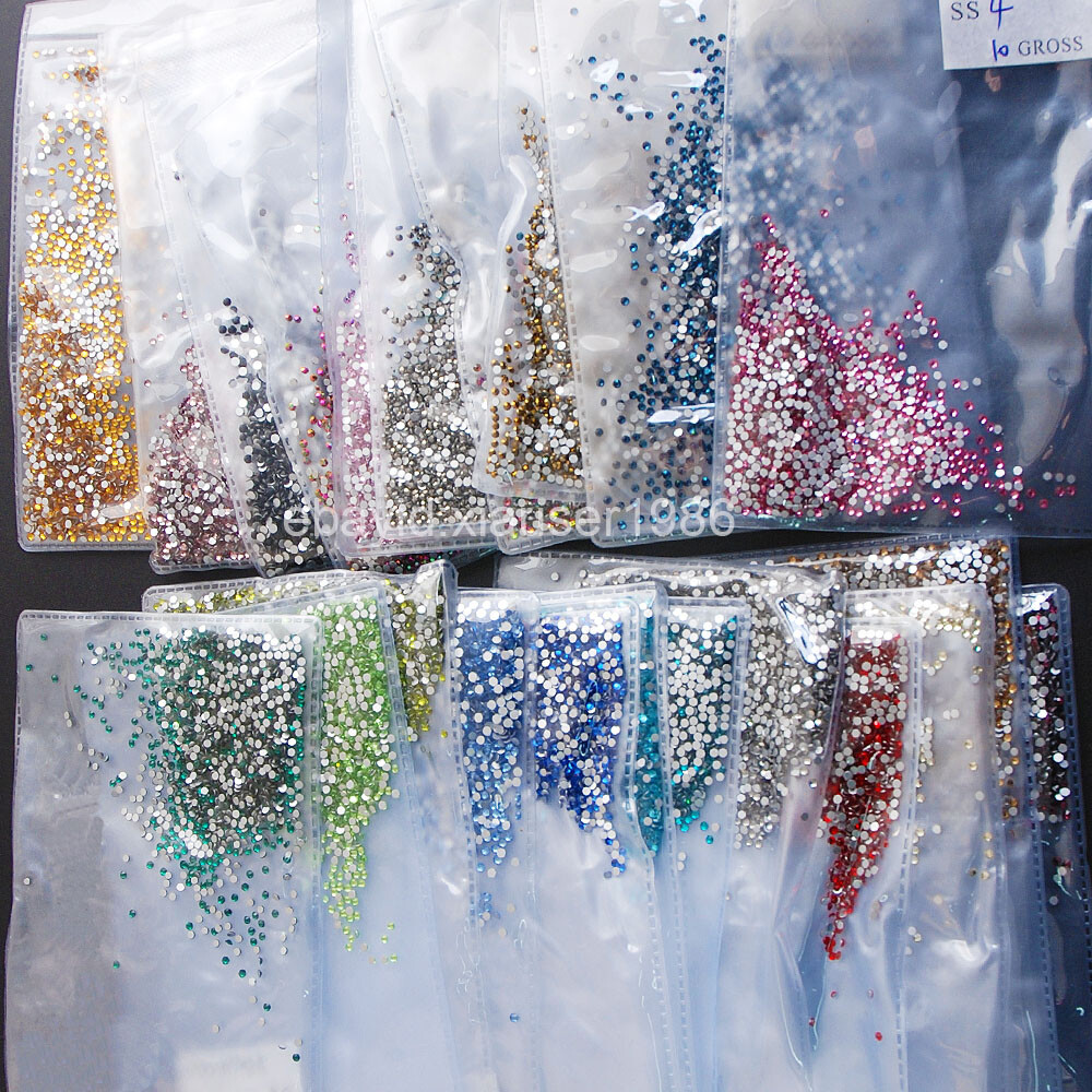 1440pcs (ss4 1.6mm) Glitter Nail Art Rhinestone Flatback Crystal Nail Decoration
