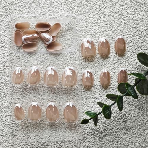 30Pcs Chrome Press on Nails Short Almond Fake 24 Fl Oz (Pack of 1) Style04