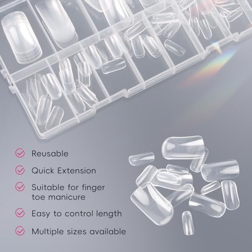 – Poly Extension Gel Toenail 150pcs Reusable Full Cover Dual Dual Toe Forms