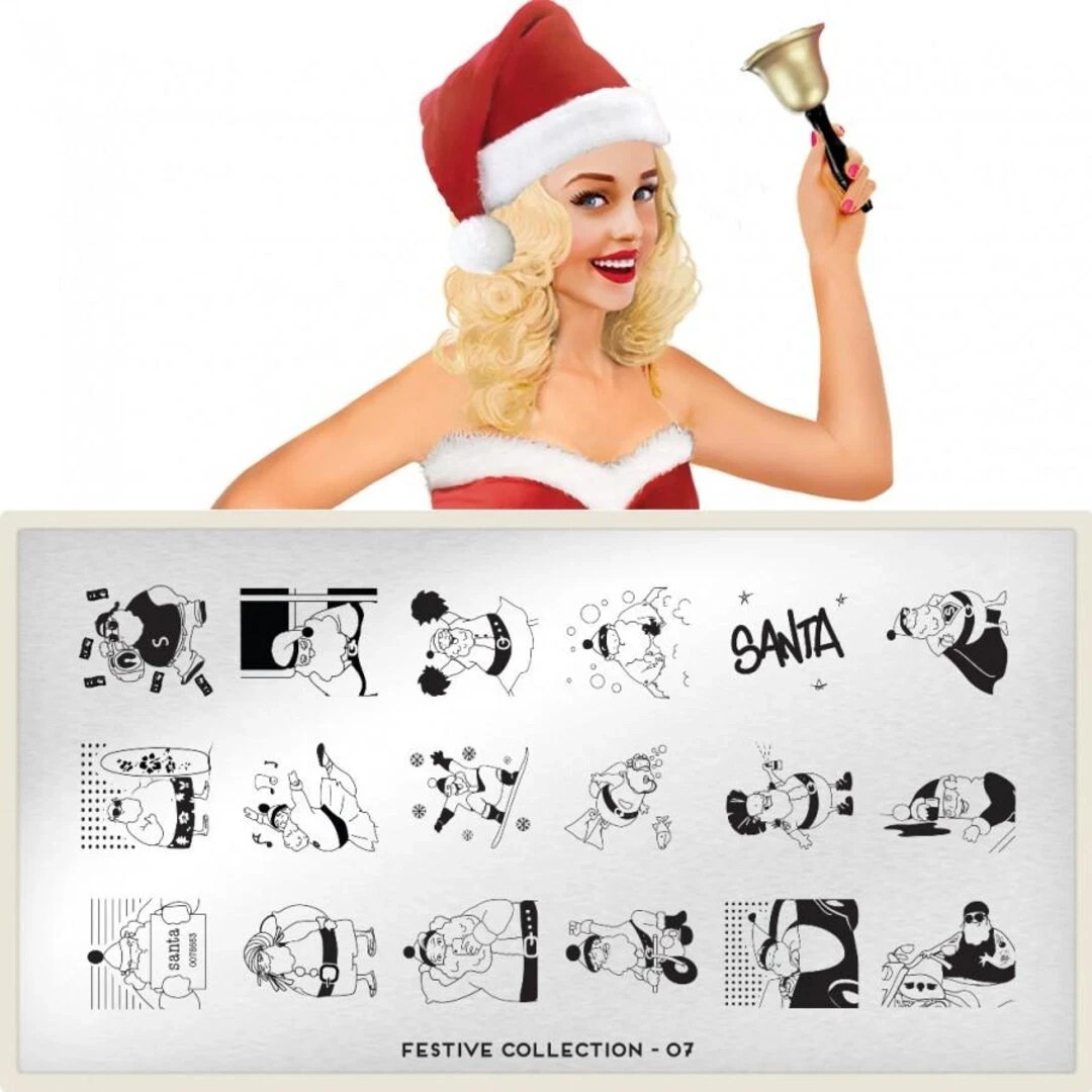 MoYou London Festive 07 Nail Stamping Plate – Santa Claus, Christmas
